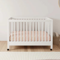 MAKI PORTABLE FOLDING CRIB WITH TODDLER BED CONVERSION KIT - WHITE