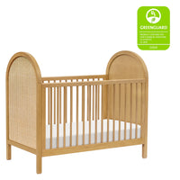 BONDI 3-IN-1 CONVERTIBLE CRIB WITH TODDER CONVERSION KIT - HONEY WITH NATURAL CANE