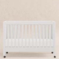 MAKI PORTABLE FOLDING CRIB WITH TODDLER BED CONVERSION KIT - WHITE