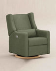 Green recliner chair on a beige background