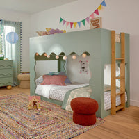 LIDO WAVE CONVERTIBLE BUNK BED - LIGHT SAGE/HONEY