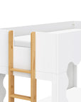 LIDO WAVE CONVERTIBLE BUNK BED - WHITE/HONEY