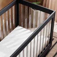 HARLOW 3-IN-1 CONVERTIBLE CRIB WITH TODDLER BED CONVERSION KIT - BLACK