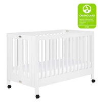 MAKI PORTABLE FOLDING CRIB WITH TODDLER BED CONVERSION KIT - WHITE