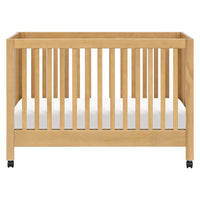 MAKI PORTABLE FOLDING CRIB WITH TODDLER BED CONVERSION KIT - HONEY