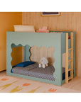 LIDO WAVE CONVERTIBLE BUNK BED - LIGHT SAGE/HONEY