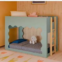 LIDO WAVE CONVERTIBLE BUNK BED - LIGHT SAGE/HONEY