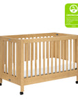 MAKI PORTABLE FOLDING CRIB WITH TODDLER BED CONVERSION KIT - HONEY