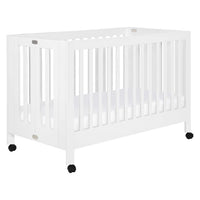 MAKI PORTABLE FOLDING CRIB WITH TODDLER BED CONVERSION KIT - WHITE