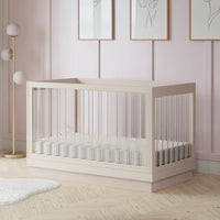 HARLOW 3-IN-1 CONVERTIBLE CRIB WITH TODDLER BED CONVERSION KIT - WASHED NATURAL/ACRYLIC
