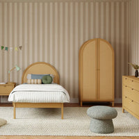 BONDI CANE ASSEMBLED ARMOIRE - HONEY