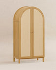BONDI CANE ASSEMBLED ARMOIRE - HONEY