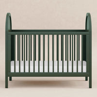 BONDI 3-IN-1 CONVERTIBLE CRIB WITH TODDER CONVERSION KIT - FOREST GREEN WITH NATURAL CANE