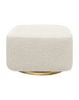 KIWI GLIDING OTTOMAN - Ivory Boucle with Gold Base