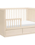 3-in-1 Convertible Storage Crib with Toddler Bed Conversion Kit - WASHED NATURAL