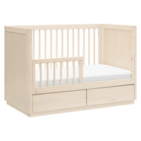 3-in-1 Convertible Storage Crib with Toddler Bed Conversion Kit - WASHED NATURAL