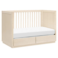 3-in-1 Convertible Storage Crib with Toddler Bed Conversion Kit - WASHED NATURAL