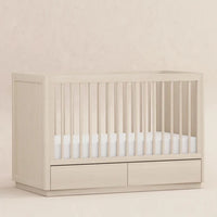 3-in-1 Convertible Storage Crib with Toddler Bed Conversion Kit - WASHED NATURAL