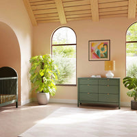 BONDI 6 DRAWER ASSEMBLED DRESSER - FOREST GREEN