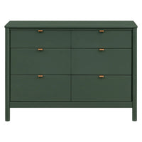 BONDI 6 DRAWER ASSEMBLED DRESSER - FOREST GREEN