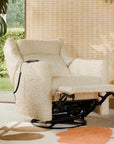 KIWI DELUXE POWER RECLINER AND SWIVEL GLIDER with Heat and Massage - ALMOND TEDDY LOOP