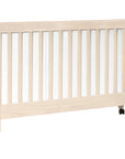 MAKI PORTABLE FOLDING CRIB WITH TODDLER BED CONVERSION KIT - WASHED NATURAL