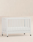 MAKI PORTABLE FOLDING CRIB WITH TODDLER BED CONVERSION KIT - WHITE