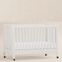 MAKI PORTABLE FOLDING CRIB WITH TODDLER BED CONVERSION KIT - WHITE