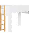 LIDO WAVE CONVERTIBLE BUNK BED - WHITE/HONEY