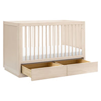3-in-1 Convertible Storage Crib with Toddler Bed Conversion Kit - WASHED NATURAL