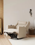 KIWI DELUXE POWER RECLINER AND SWIVEL GLIDER with Heat and Massage - ALMOND TEDDY LOOP
