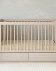 3-in-1 Convertible Storage Crib with Toddler Bed Conversion Kit - WASHED NATURAL