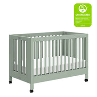 MAKI PORTABLE FOLDING CRIB WITH TODDLER BED CONVERSION KIT - LIGHT SAGE