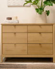 BONDI 6 DRAWER ASSEMBLED DRESSER - HONEY