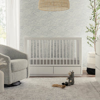 3-in-1 Convertible Storage Crib with Toddler Bed Conversion Kit - WHITE