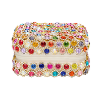 Multicolored jeweled box on a white background
