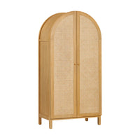 BONDI CANE ASSEMBLED ARMOIRE - HONEY