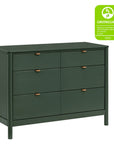 BONDI 6 DRAWER ASSEMBLED DRESSER - FOREST GREEN