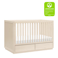 3-in-1 Convertible Storage Crib with Toddler Bed Conversion Kit - WASHED NATURAL