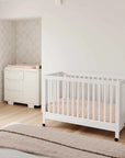 MAKI PORTABLE FOLDING CRIB WITH TODDLER BED CONVERSION KIT - WHITE