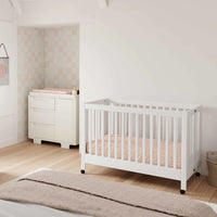 MAKI PORTABLE FOLDING CRIB WITH TODDLER BED CONVERSION KIT - WHITE
