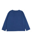 A royal blue long-sleeve t-shirt shown from the back, laid flat against a clean white background.