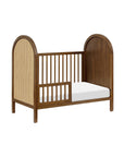 BONDI 3-IN-1 CONVERTIBLE CRIB WITH TODDER CONVERSION KIT - NATURAL WALNUT WITH NATURAL CANE