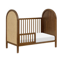 BONDI 3-IN-1 CONVERTIBLE CRIB WITH TODDER CONVERSION KIT - NATURAL WALNUT WITH NATURAL CANE