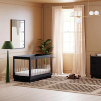 HARLOW 3-IN-1 CONVERTIBLE CRIB WITH TODDLER BED CONVERSION KIT - BLACK
