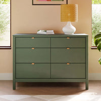 BONDI 6 DRAWER ASSEMBLED DRESSER - FOREST GREEN