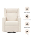 KIWI DELUXE POWER RECLINER AND SWIVEL GLIDER with Heat and Massage - PERFORMANCE IVORY BOUCLE
