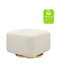 KIWI GLIDING OTTOMAN - Ivory Boucle with Gold Base