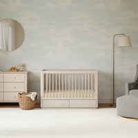 3-in-1 Convertible Storage Crib with Toddler Bed Conversion Kit - WASHED NATURAL