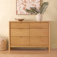 BONDI 6 DRAWER ASSEMBLED DRESSER - HONEY